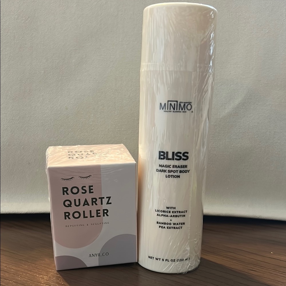 Bliss Magic Eraser Lotion and Rose Quartz Roller Set